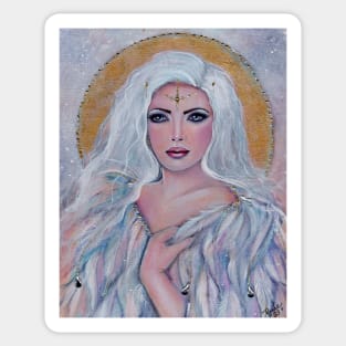 Wrapped angel by Renee Lavoie Sticker